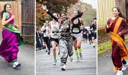 শাড়ি পরে ম্যারাথনে বিশ্বরেকর্ড গড়লেন মধুমিতা