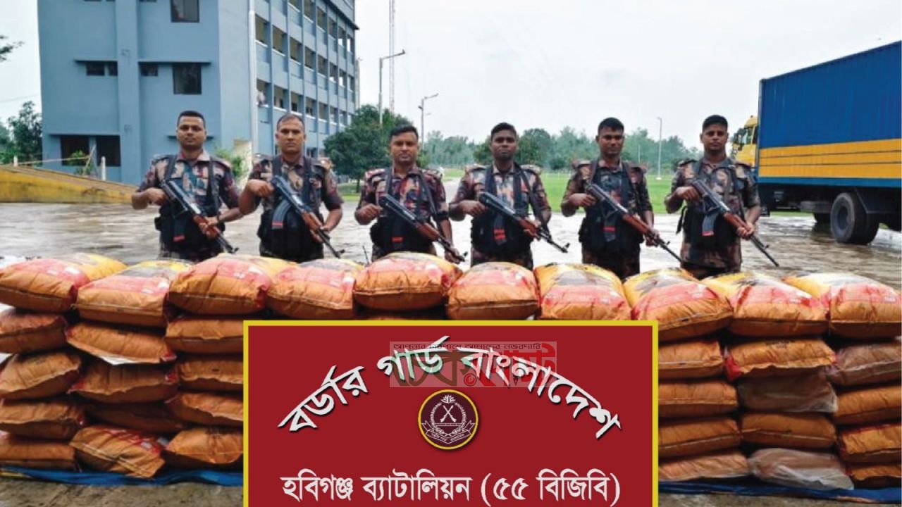 হবিগঞ্জে বিজিবির অভিযানে দেড় কোটি টাকার মালামাল জব্দ