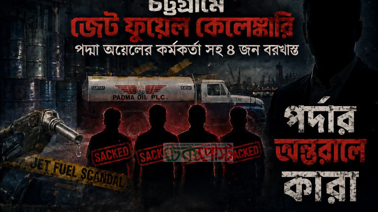 চট্টগ্রামে জেট ফুয়েল কেলেঙ্কারি, পদ্মা অয়েলের ৪ কর্মকর্তা বরখাস্ত