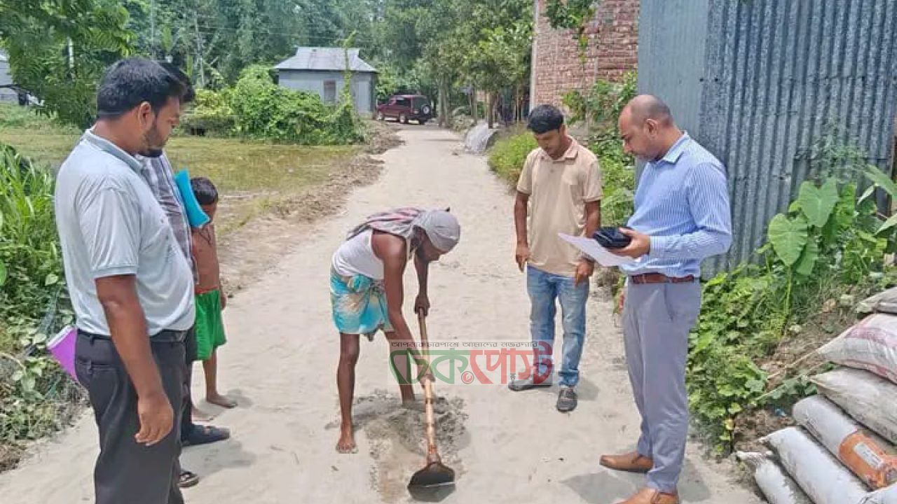 ১০নং গাইবান্ধা ইউনিয়নের উন্নয়ন প্রকল্প পরিদর্শনে ইউএনও শাহ্ মোঃ জুবায়ের