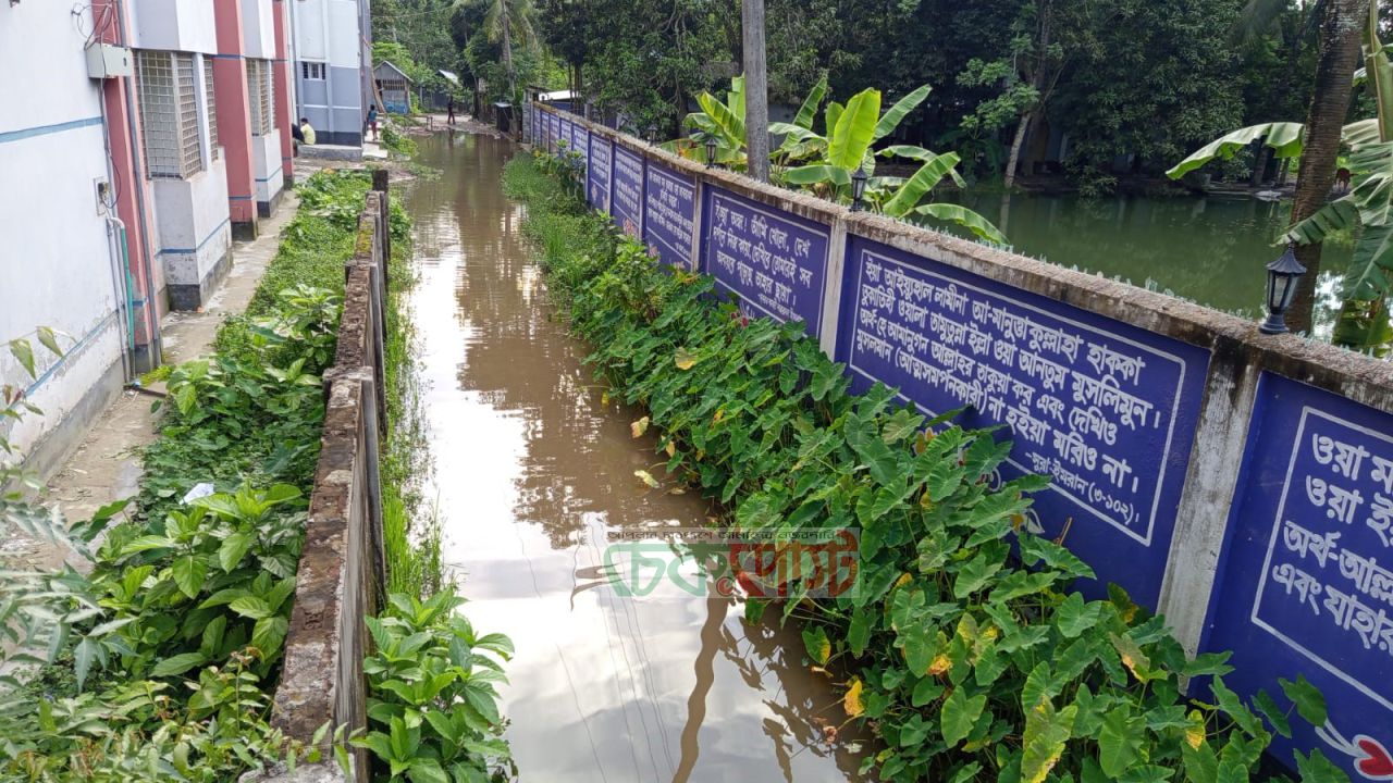 একটু বৃষ্টিতেই ডুবে যায় সড়ক, বছরের পর বছর দুর্ভোগ বর্ণিবাসীর