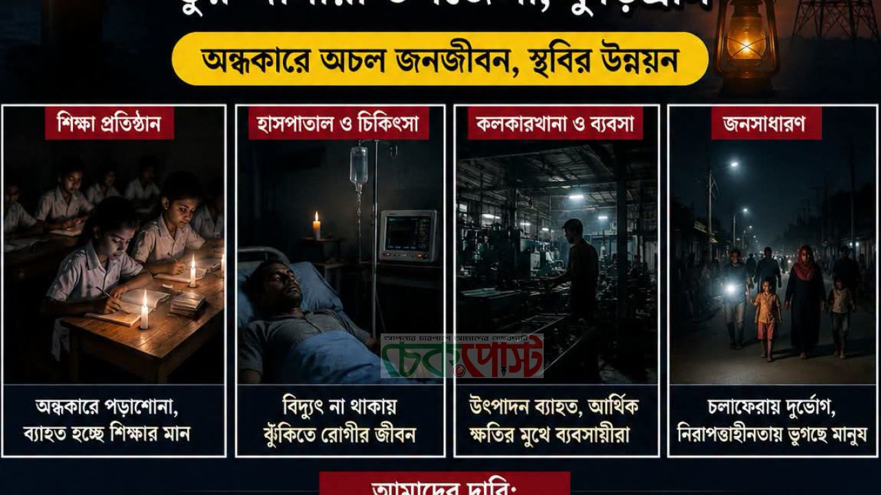 ভুরুঙ্গামারীতে ভয়াবহ বিদ্যুৎ সংকট, ২৪ ঘণ্টায় ১৮–১৯ ঘণ্টাই অন্ধকার