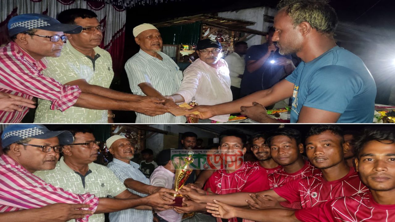রাধানগরে ফুটবল টুর্নামেন্টের ফাইনাল খেলা অনুষ্ঠিত: ঢোলার হাট বিজয়ী