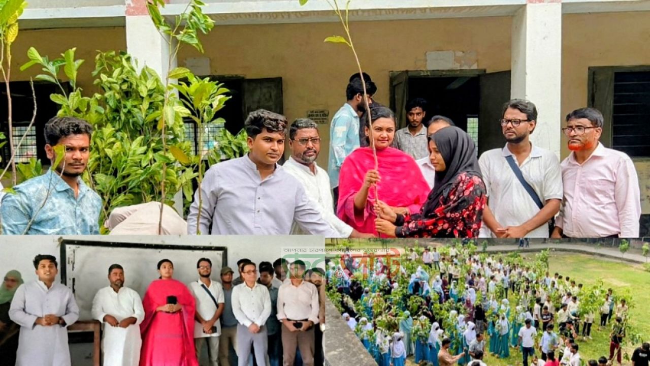 বেড়া সরকারি কলেজে নবীন শিক্ষার্থীদের মাঝে ছাত্রদলের বৃক্ষ বিতরণ 